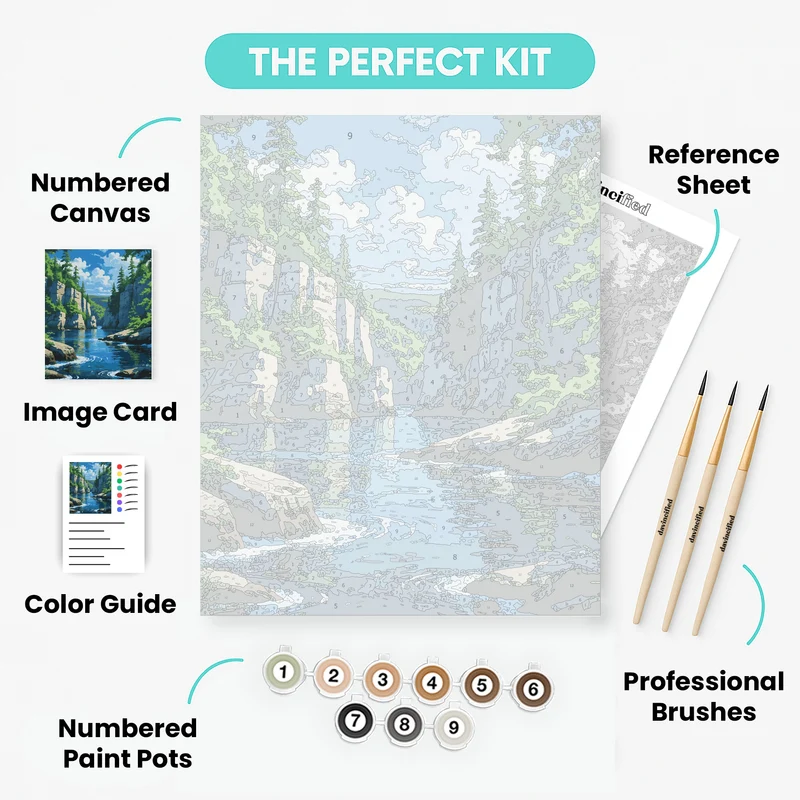 Acadia's Rocky Gorge - Paint by Numbers Kit