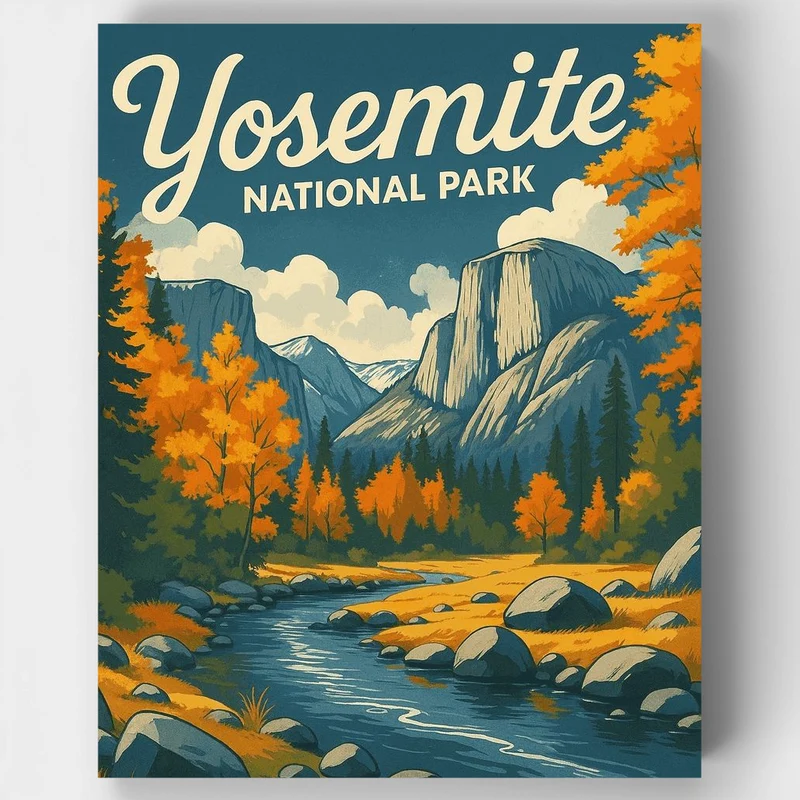 Autumn in Yosemite Valley - Paint by Numbers Kit