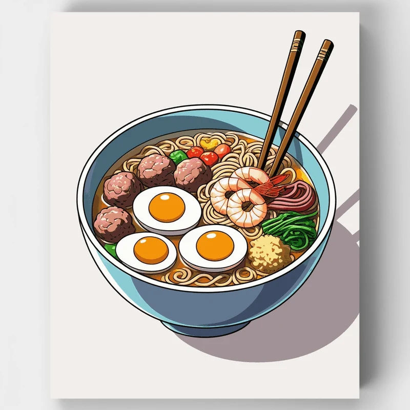 Hearty Ramen Bowl - Paint by Numbers Kit