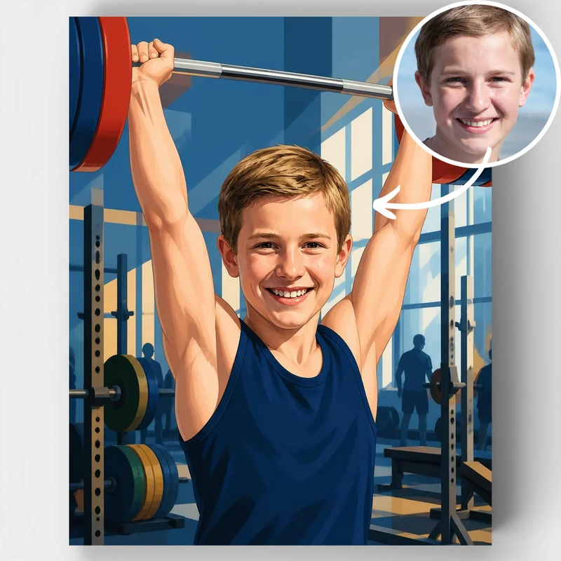 Weightlifter Champion - Custom Paint by Numbers Kit
