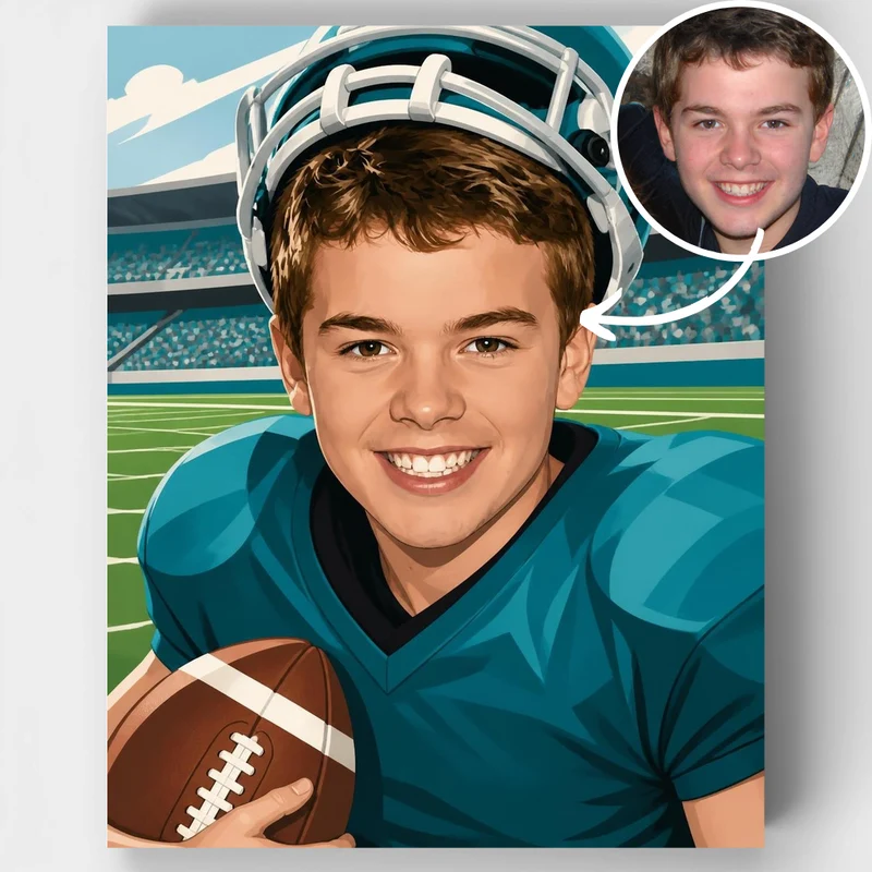 Football Player - Custom Paint by Numbers Kit