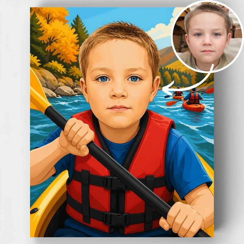 Kayaking Adventure - Custom Paint by Numbers Kit