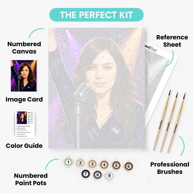 Singer on Stage - Custom Paint by Numbers Kit
