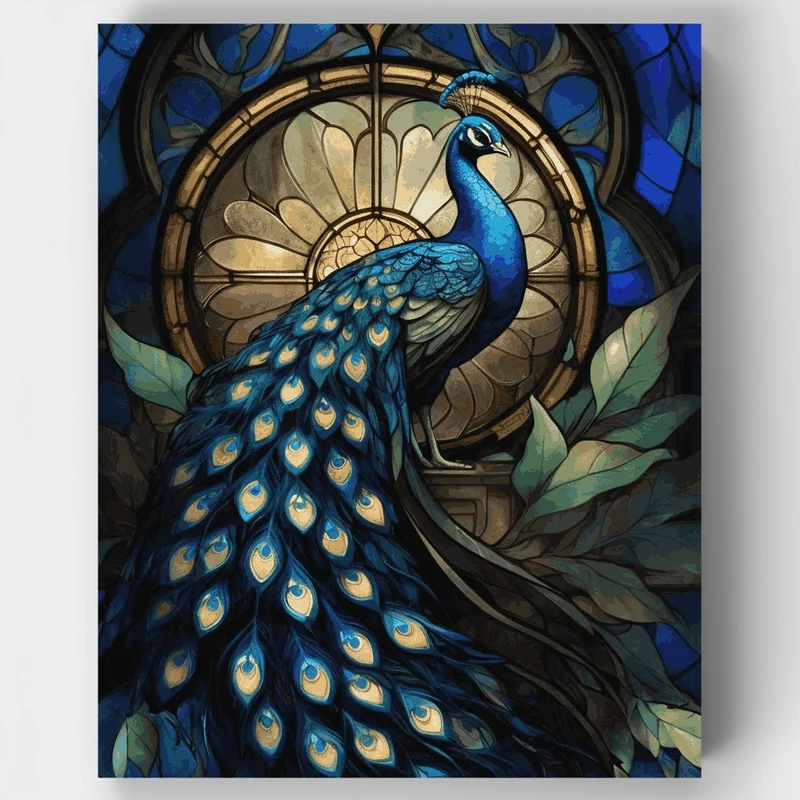 Stained Glass Peacock - Paint by Numbers Kit