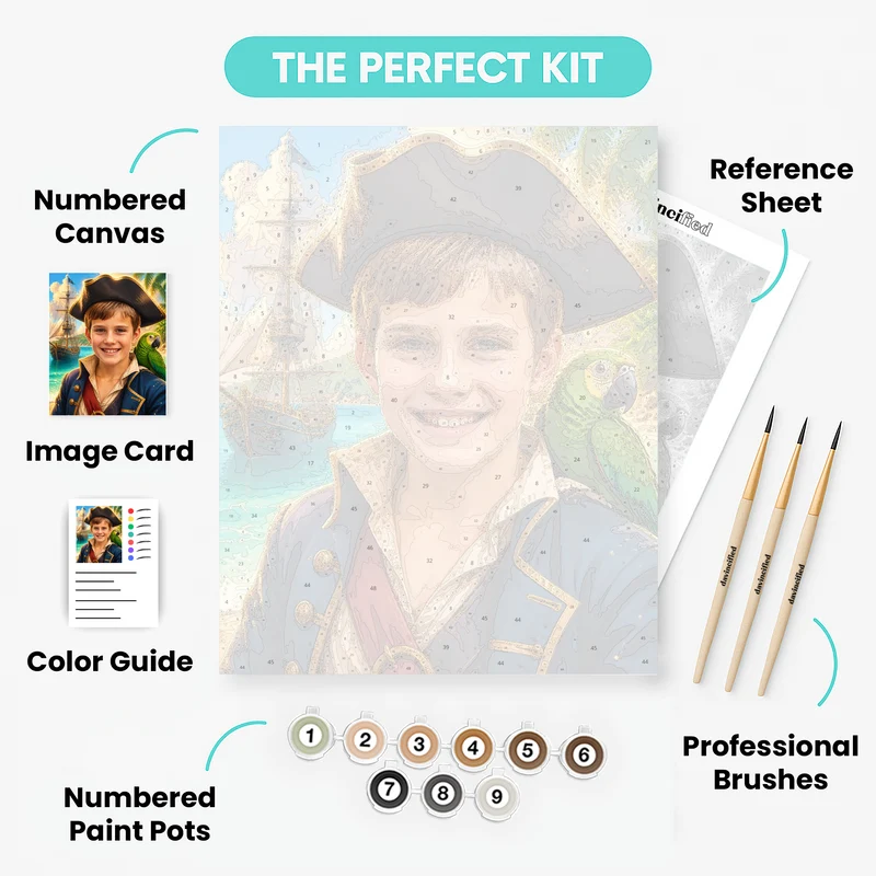 Pirate Adventure - Custom Paint by Numbers Kit