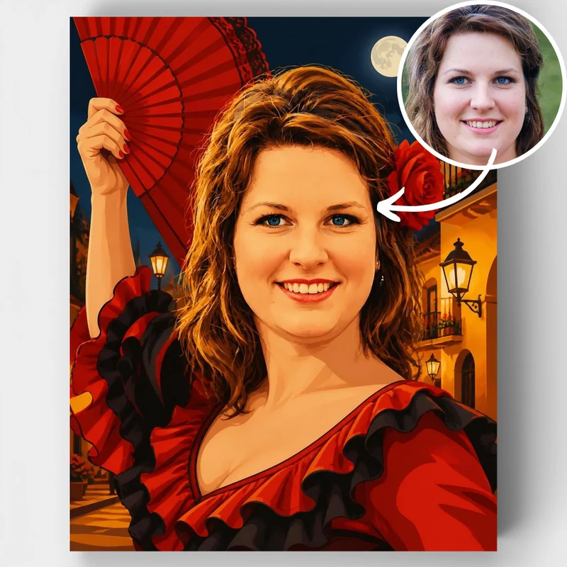 Spanish Flamenco Night - Custom Paint by Numbers Kit