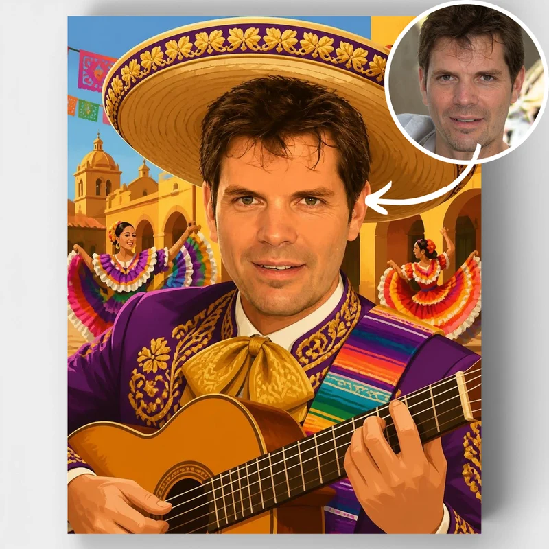 Mexican Mariachi Fiesta - Custom Paint by Numbers Kit