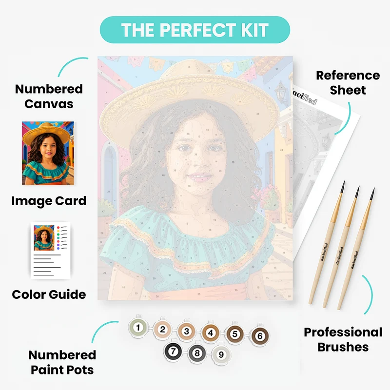Vibrant Mexican Fiesta - Custom Paint by Numbers Kit