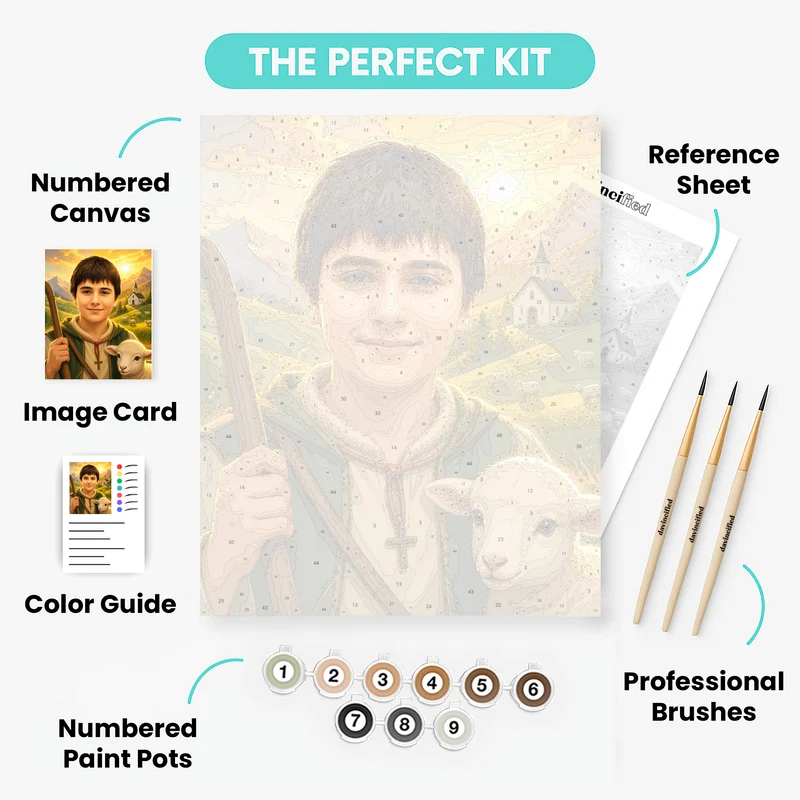 Shepherd Boy's Alpine Adventure - Custom Paint by Numbers Kit