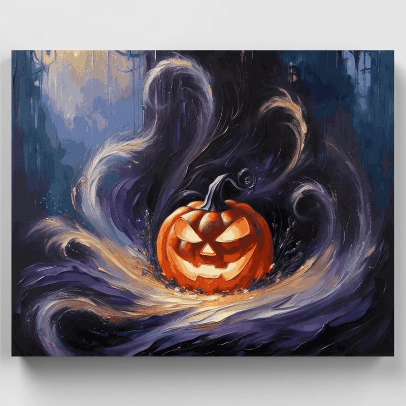 Spooky Halloween Pumpkin - Paint by Numbers Kit