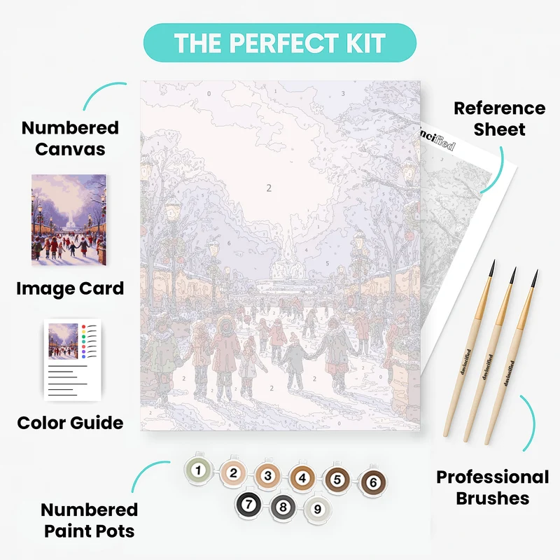 Christmas Wonderland Ice Skating - Paint by Numbers Kit
