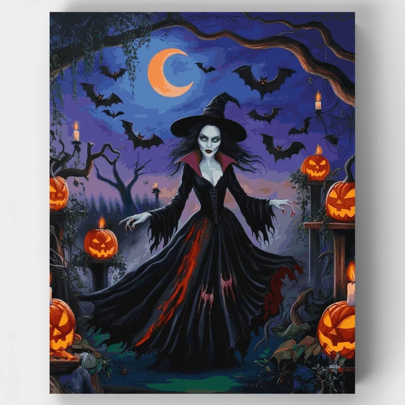 Halloween Witch's Enchantment - Paint by Numbers Kit
