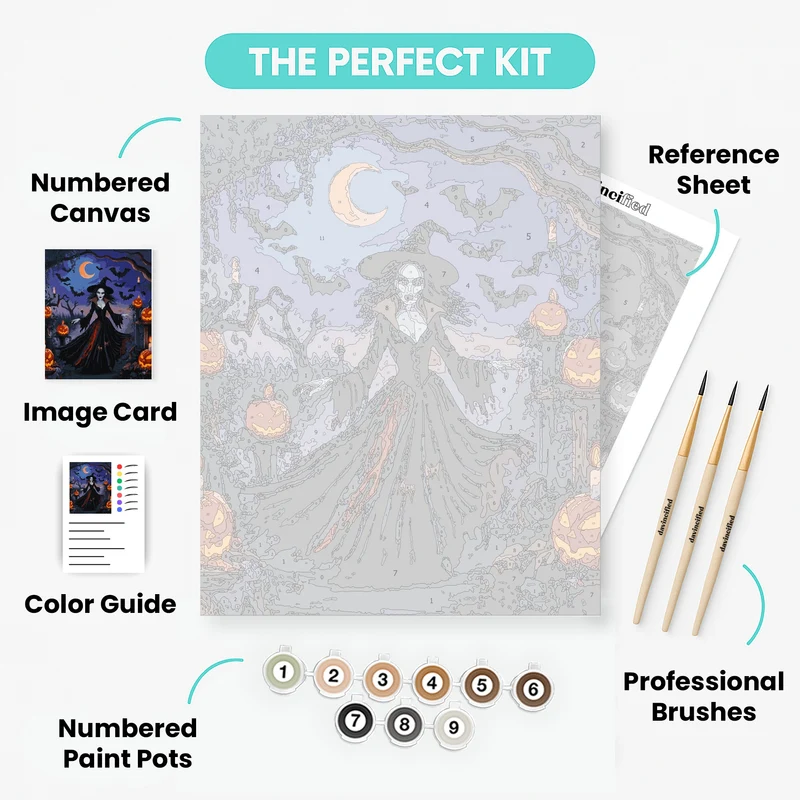 Halloween Witch's Enchantment - Paint by Numbers Kit