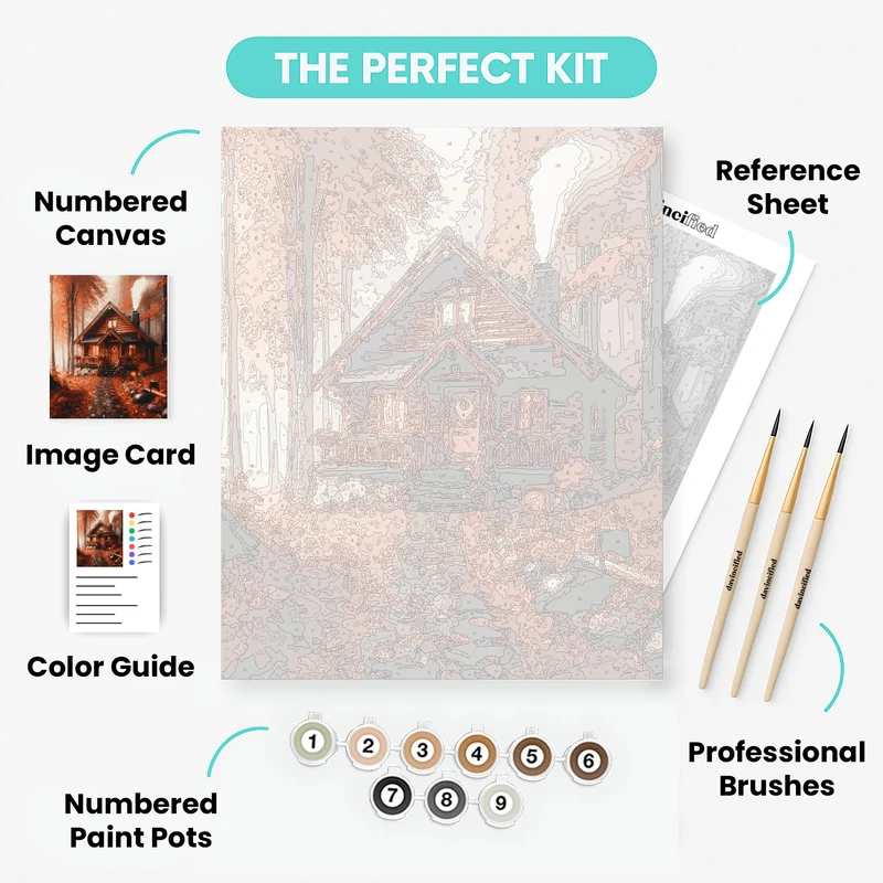 Autumn Whisper Cabin - Paint by Numbers Kit
