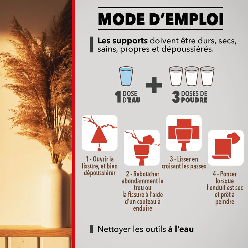 Enduit rebouchage poudre