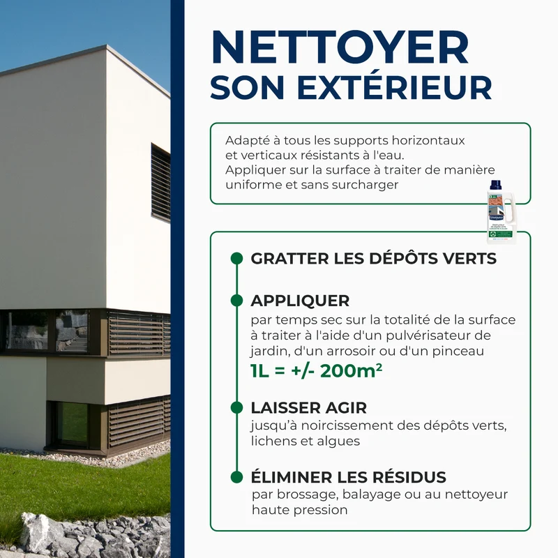 Destructeur de dépôts verts concentré à diluer - grandes surfaces