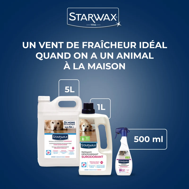 Nettoyant désodorisant surodorant spécial milieu animal