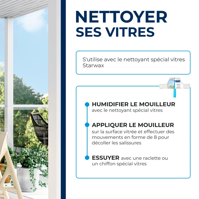 Mouilleur avec housse microfibre pour vitres