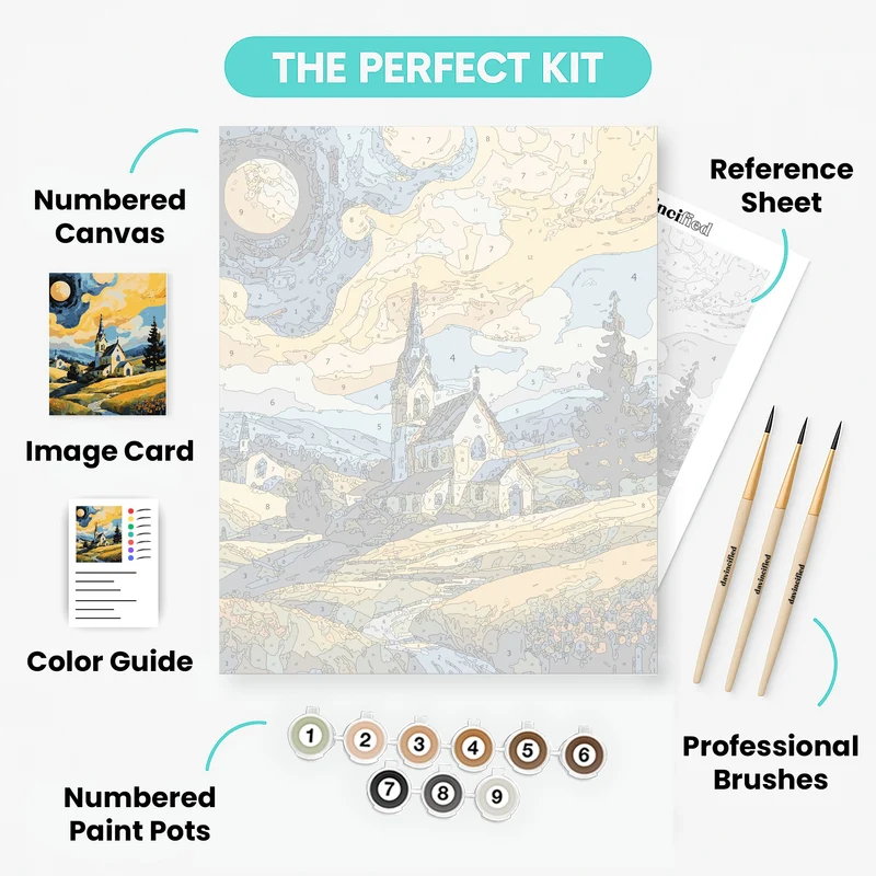 Sunlit Chapel - Paint by Numbers Kit