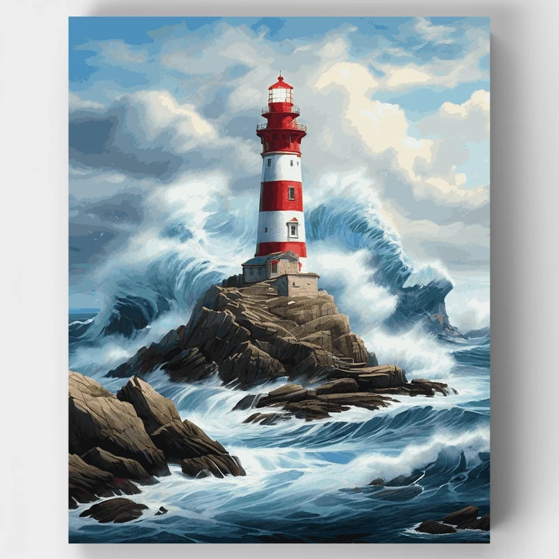Stormy Lighthouse - Paint by Numbers Kit