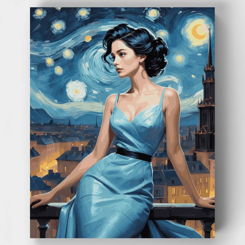 Starry Night Elegance - Paint by Numbers Kit