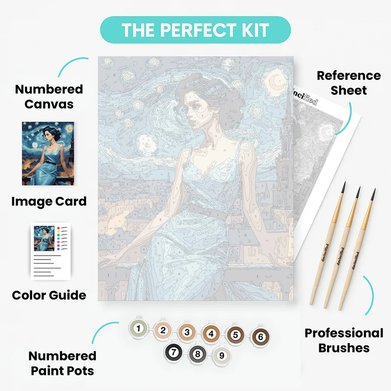 Starry Night Elegance - Paint by Numbers Kit