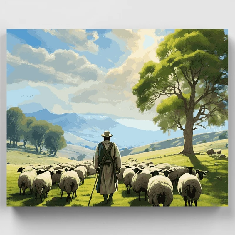 Pastoral Shepherd - Paint by Numbers Kit