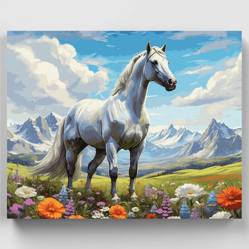 Majestic White Stallion - Paint by Numbers Kit