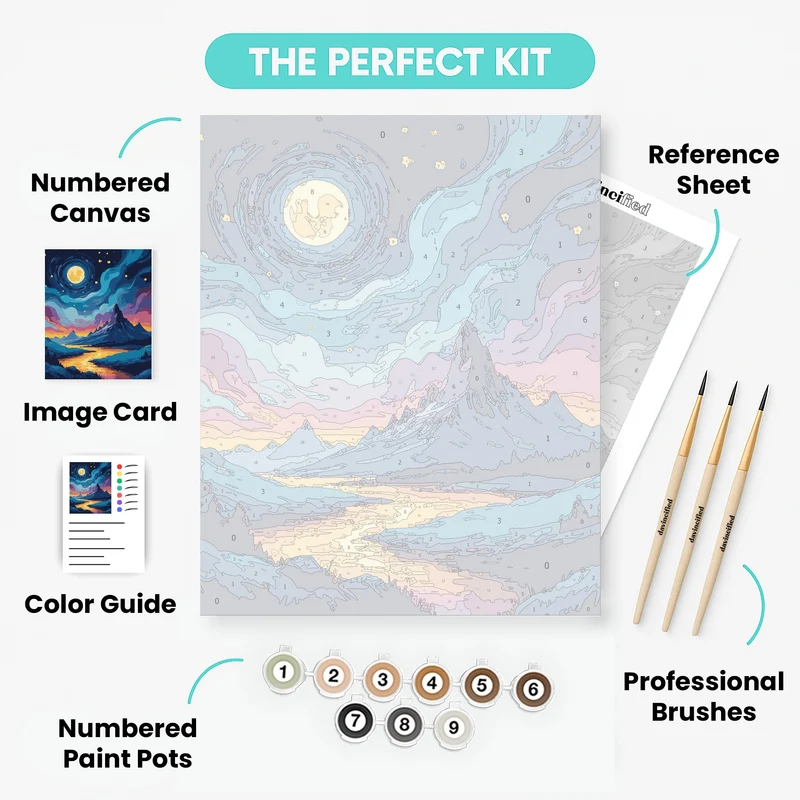 Midnight Mountains - Paint by Numbers Kit