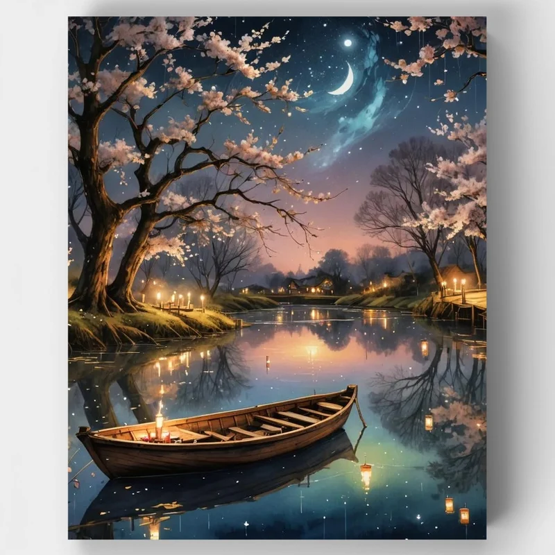 Lanterns by Moonlight - Paint by Numbers Kit