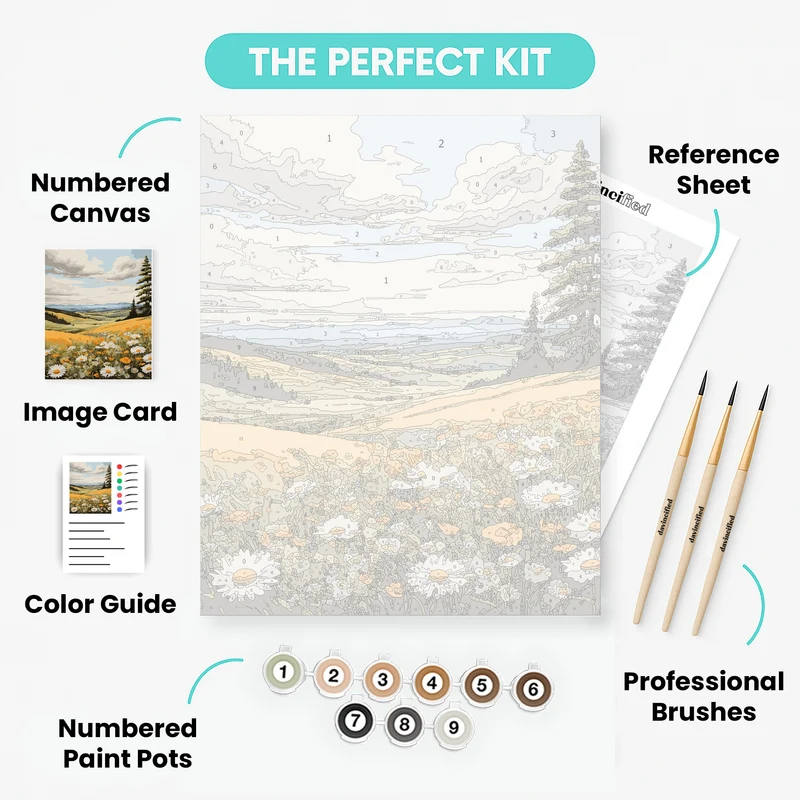 Golden Meadow Serenity - Paint by Numbers Kit