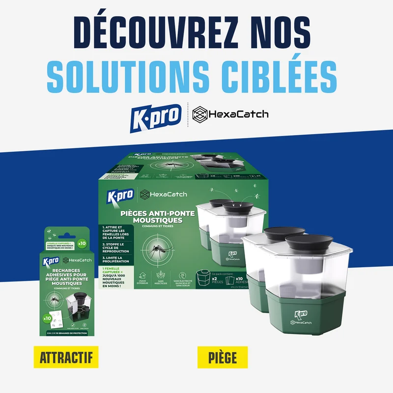 Pack de 10 recharges adhésives pour Pièges anti-ponte moustiques