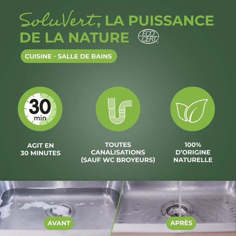 Déboucheur suractif cuisine - salle de bains