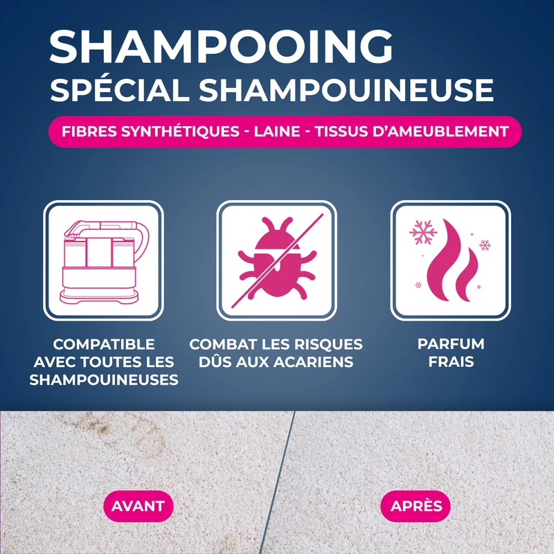 Shampooing canapés & tapis - Spécial machines