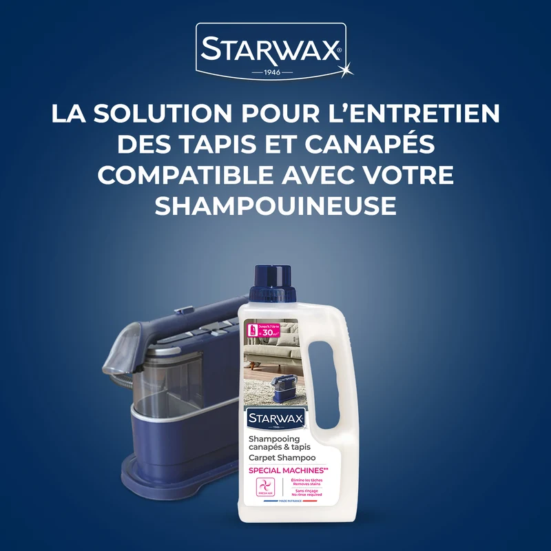 Shampooing canapés & tapis - Spécial machines