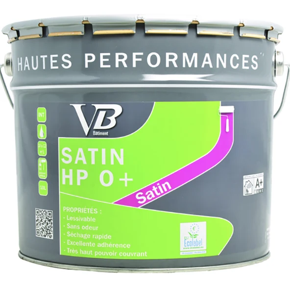 VB Satin HP O+ 1825 - Peinture de finition satinée pour murs et plafonds