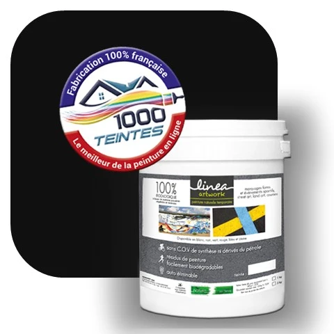 Peinture biodégradable Natura Linéa® Noir Olympique (Street Art Ephémère AWT-003) Temporaire MAT