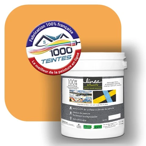Peinture biodégradable Natura Linéa® Jaune Safran (Street Art Ephémère RAL 1017) Temporaire MAT
