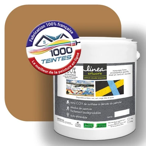 Peinture biodégradable Natura Linéa® Beige Brun (Street Art Ephémère RAL 1011) Temporaire MAT
