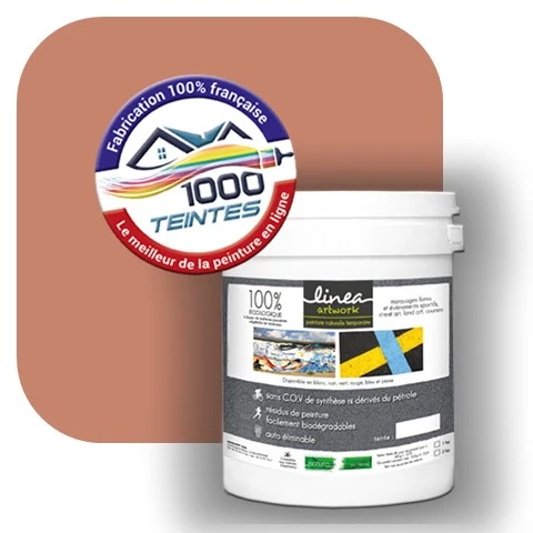 Peinture biodégradable Natura Linéa® Rouge Beige (Street Art Ephémère RAL 3012) Temporaire MAT
