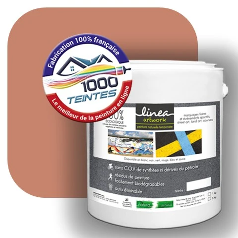 Peinture biodégradable Natura Linéa® Rouge Beige (Street Art Ephémère RAL 3012) Temporaire MAT