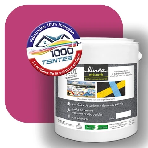 Peinture biodégradable Natura Linéa® Telemagenta (Street Art Ephémère RAL 4010) Temporaire MAT