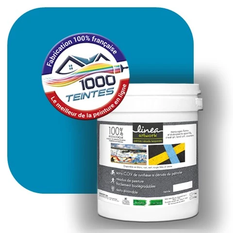 Peinture biodégradable Natura Linéa® Bleu Clair (Street Art Ephémère RAL 5012) Temporaire MAT