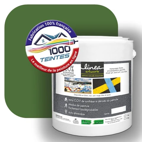 Peinture biodégradable Natura Linéa® Vert Herbe (Street Art Ephémère RAL 6010) Temporaire MAT