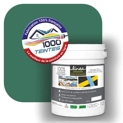 Peinture biodégradable Natura Linéa® Vert Patine (Street Art Ephémère RAL 6000) Temporaire MAT