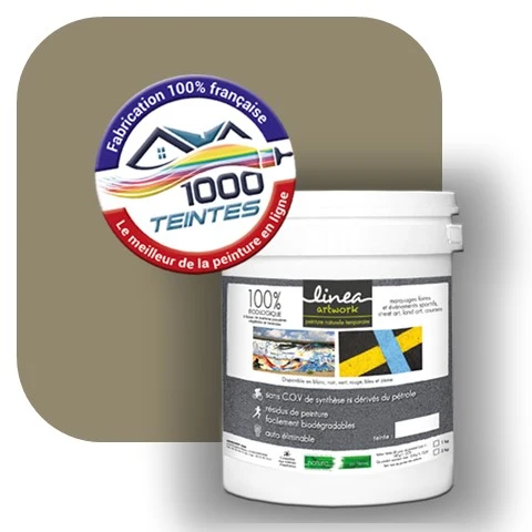 Peinture biodégradable Natura Linéa® Gris Jaune (Street Art Ephémère RAL 7034) Temporaire MAT