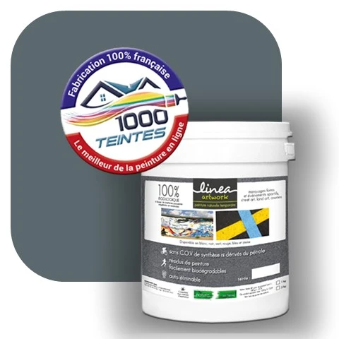 Peinture biodégradable Natura Linéa® Gris Bleu (Street Art Ephémère RAL 7031) Temporaire MAT