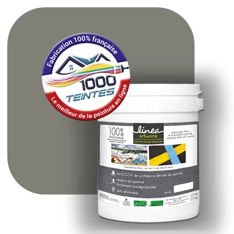 Peinture biodégradable Natura Linéa® Gris Béton (Street Art Ephémère RAL 7023) Temporaire MAT