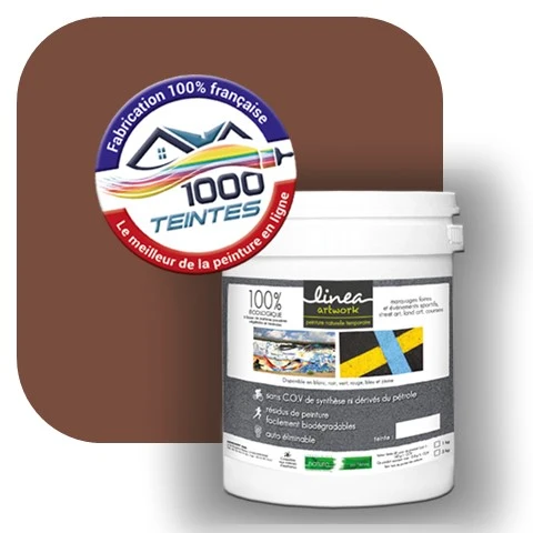 Peinture biodégradable Natura Linéa® Brun de Sécurité (Street Art Ephémère RAL 8002) Temporaire MAT