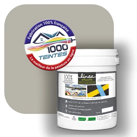 Peinture biodégradable Natura Linéa® Gris Soie (Street Art Ephémère RAL 7044) Temporaire MAT